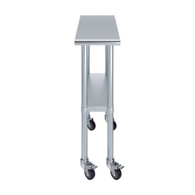 Image showing  30 x 12in. Metal Table with Wheels