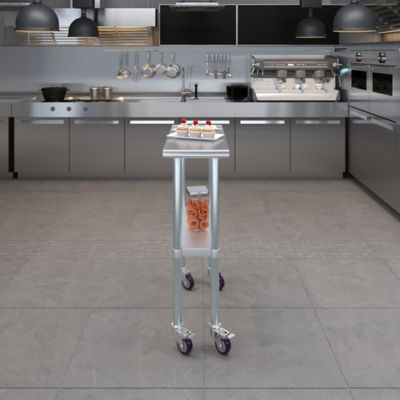 Image showing  30 x 12in. Metal Table with Wheels