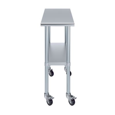 Image showing  30 x 15in. Metal Table with Wheels