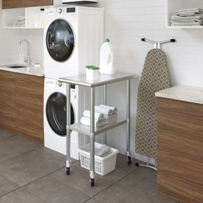 Image showing  30 x 18in. Metal Table with Wheels