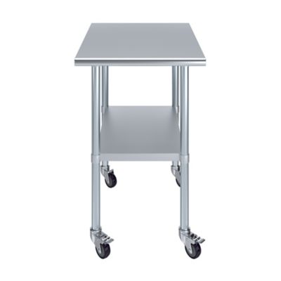 Image showing  30 x 24in. Metal Table with Wheels