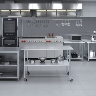 Image showing 5 th AmGood 30 x 60in. Metal Table with Wheels