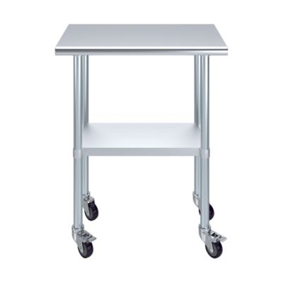 Image showing  18 x 30in. Metal Table with Wheels