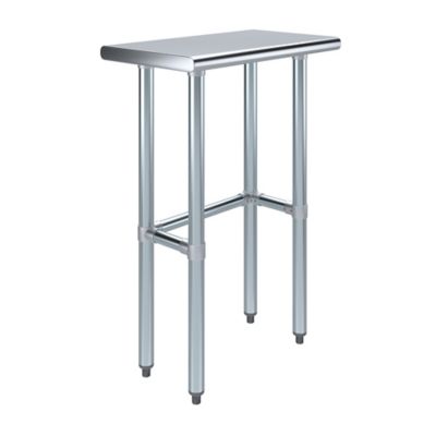 AmGood 14 in. x 24 in. Metal Table with Open Base