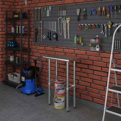 Image showing  14 in. x 24 in. Metal Table with Open Base