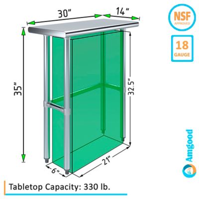 Image showing  14 x 30in. Metal Table with Open Base