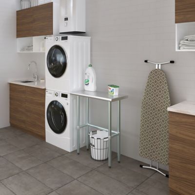 Image showing  14 x 30in. Metal Table with Open Base