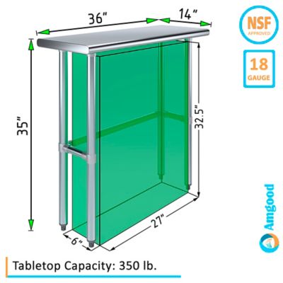 Image showing  14 x 36in. Metal Table with Open Base