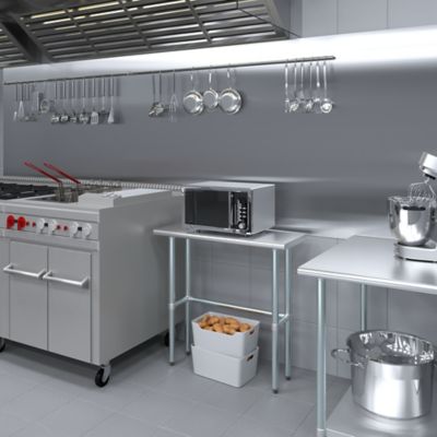 Image showing  14 x 36in. Metal Table with Open Base