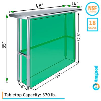 Image showing  14 x 48in. Metal Table with Open Base