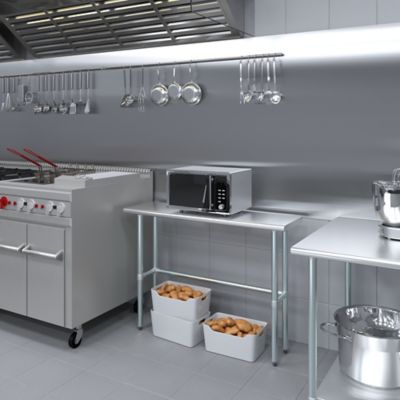 Image showing  14 x 48in. Metal Table with Open Base