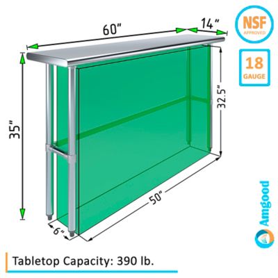Image showing  14 x 60in. Metal Table with Open Base
