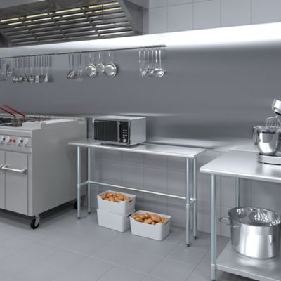 Image showing  14 x 60in. Metal Table with Open Base