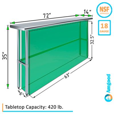 Image showing  14 x 72in. Metal Table with Open Base