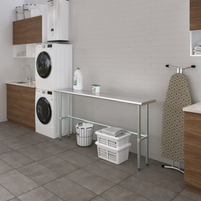 Image showing 7 th AmGood 14 x 72in. Metal Table with Open Base