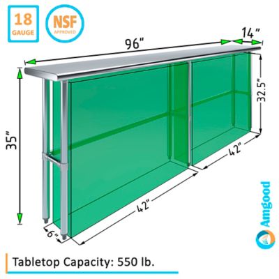 Image showing  14 x 96in. Metal Table with Open Base