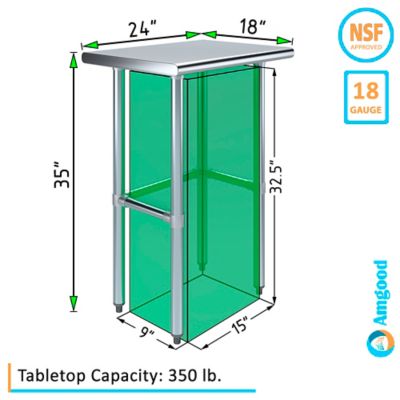 Image showing  18 x 24in. Metal Table with Open Base