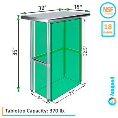 Image showing  18 x 30in. Metal Table with Open Base