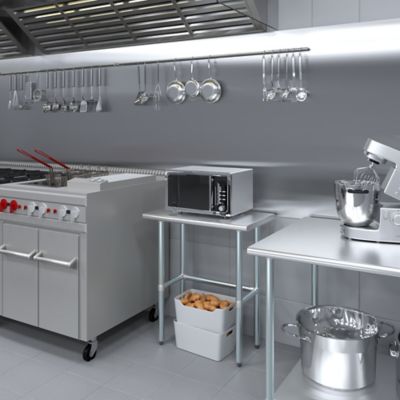 Image showing  18 x 30in. Metal Table with Open Base