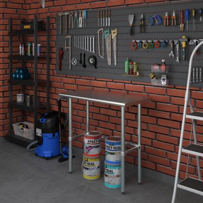 Image showing  18 x 36in. Metal Table with Open Base