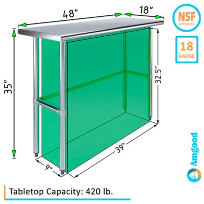 Image showing  18 x 48in. Metal Table with Open Base
