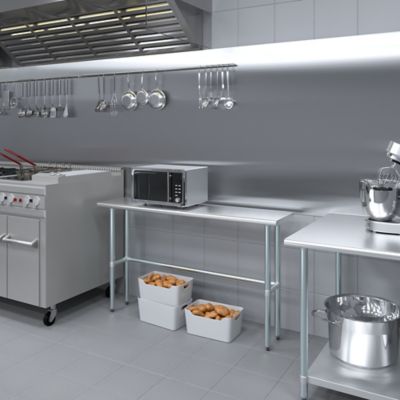 Image showing  18 x 60in. Metal Table with Open Base