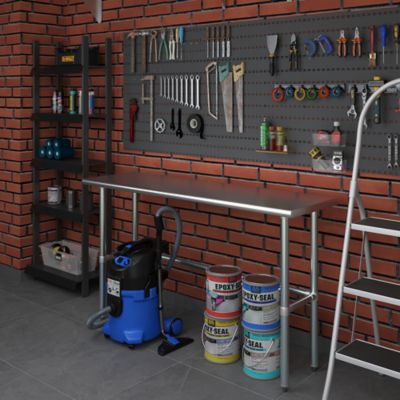 Image showing  18 x 60in. Metal Table with Open Base