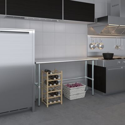 Image showing 6 th AmGood 18 x 60in. Metal Table with Open Base