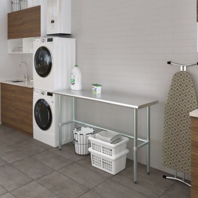 Image showing 7 th AmGood 18 x 60in. Metal Table with Open Base