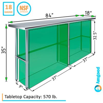Image showing  18 x 84in. Metal Table with Open Base