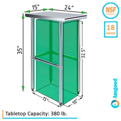 Image showing  24 x 15in. Metal Table with Open Base