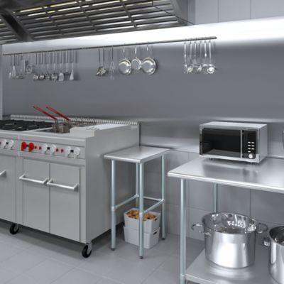 Image showing  24 x 15in. Metal Table with Open Base