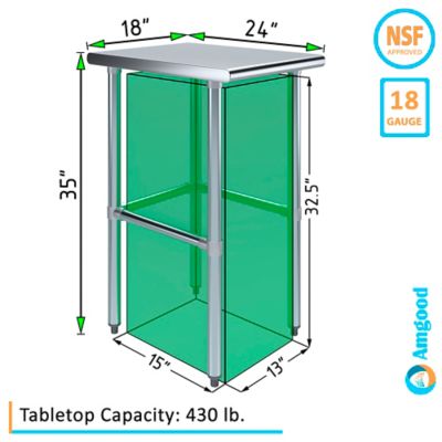 Image showing  24 x 18in. Metal Table with Open Base