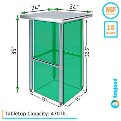 Image showing  24 x 24 in. Metal Table with Open Base