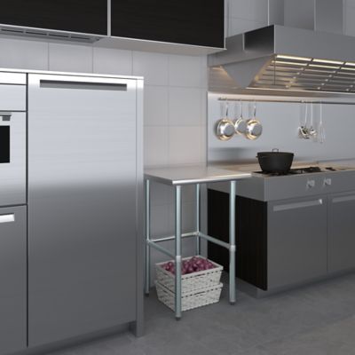 Image showing 6 th AmGood 24 x 24 in. Metal Table with Open Base