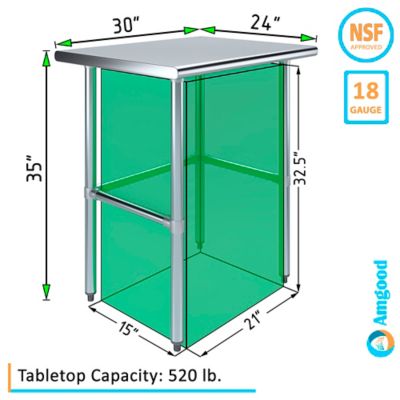 Image showing  24 x 30in. Metal Table with Open Base