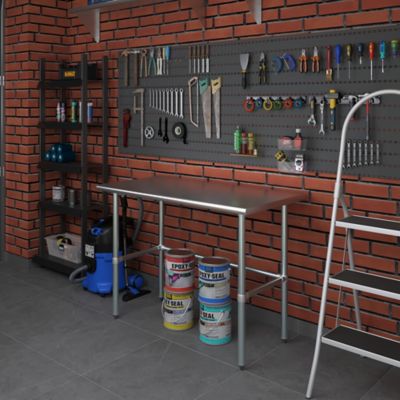 Image showing  24 x 48in. Metal Table with Open Base