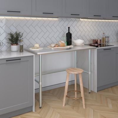 Image showing 5 th AmGood 24 x 48in. Metal Table with Open Base