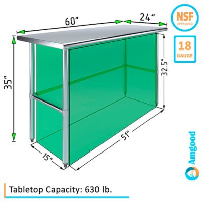 Image showing  24 x 60in. Metal Table with Open Base