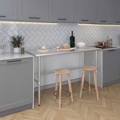 Image showing 5 th AmGood 24 x 60in. Metal Table with Open Base