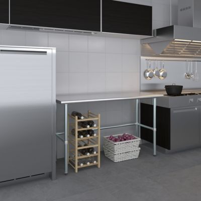 Image showing 6 th AmGood 24 x 60in. Metal Table with Open Base