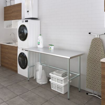 Image showing 7 th AmGood 24 x 60in. Metal Table with Open Base