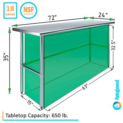 Image showing  24 x 72in. Metal Table with Open Base