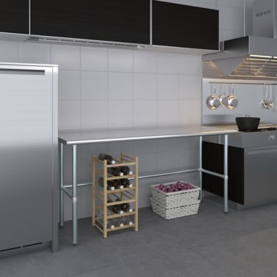 Image showing 6 th AmGood 24 x 72in. Metal Table with Open Base