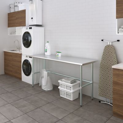 Image showing 7 th AmGood 24 x 72in. Metal Table with Open Base