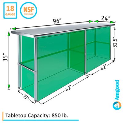 Image showing  24 x 96in. Metal Table with Open Base
