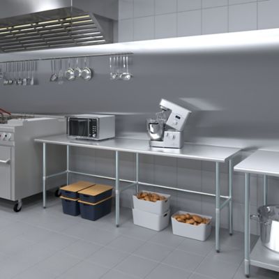 Image showing  24 x 96in. Metal Table with Open Base