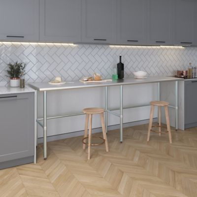 Image showing 5 th AmGood 24 x 96in. Metal Table with Open Base