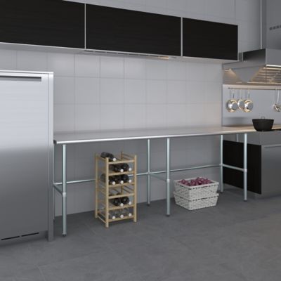 Image showing 6 th AmGood 24 x 96in. Metal Table with Open Base