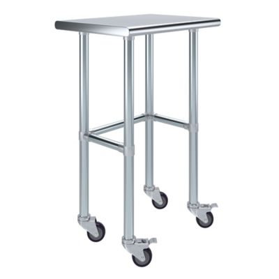 AmGood 18 in. x 24 in. Open Base Table with Wheels